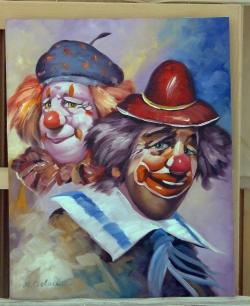 Picturi cu potrete/nuduri doi clovni