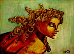 Picturi cu potrete/nuduri Plete de aur