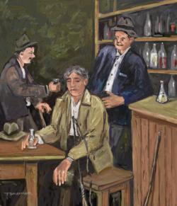 Picturi cu potrete/nuduri dimineata la carciuma