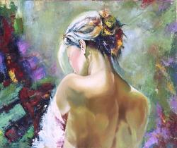 Picturi cu potrete/nuduri Femeia cu coc