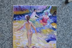 Picturi cu potrete/nuduri  baie in mare