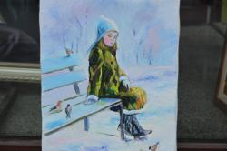 Picturi cu potrete/nuduri in parc