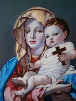 Picturi cu potrete/nuduri madona cu pruncul 3