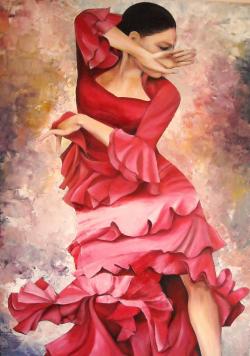 Picturi cu potrete/nuduri dansatoare  flamenco