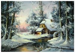 Picturi de iarna MOARA DIN PADUREA IERNII