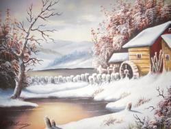 Picturi de iarna Moara inghetata .