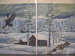 Picturi de iarna La cabana1