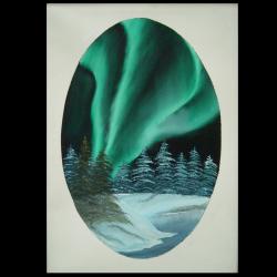 Picturi de iarna aurora borealis green