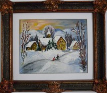 Picturi de iarna Sat de munte iarna