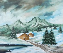Picturi de iarna Iarna la sat