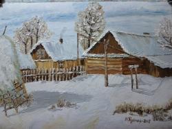 Picturi de iarna Iarna in sat ...