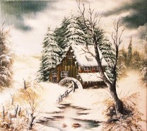 Picturi de iarna Moara inghetata