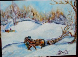 Picturi de iarna Lemne din padure