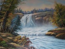 Picturi de primavara Cascada din padure