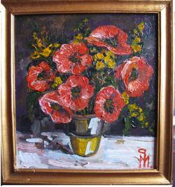 Picturi de primavara Maci in vaza