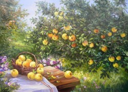 Picturi de toamna Livada cu mere de aur