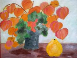 Picturi de toamna Physalis si Gutuie