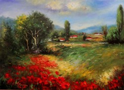 Picturi de vara Camp cu maci