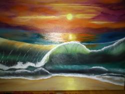 Picturi maritime navale Apus de soare pe mare