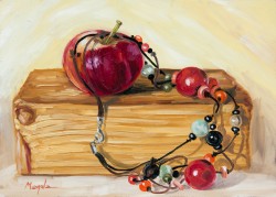 Picturi decor Pictura in ulei originala - mar si margele