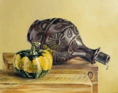 Picturi decor Pictura in ulei originala - ulcior si fruct uscat