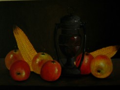 Picturi decor Pictura cu mere si felinar
