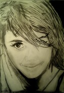 Picturi in creion / carbune Woman in love