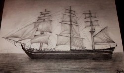 Picturi in creion / carbune Ship