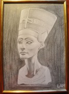 Picturi in creion / carbune Nefertiti