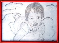 Picturi in creion / carbune Un ingeras