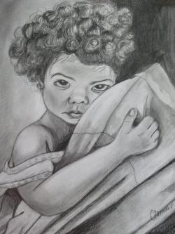 Picturi in creion / carbune Inocenta