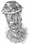 Picturi in creion / carbune Turnul de vis