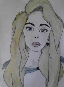 Picturi in creion / carbune Fata2