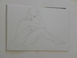 Picturi in creion / carbune Dupa baie