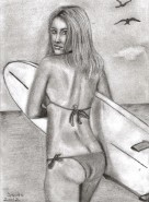 Picturi in creion / carbune Surferita
