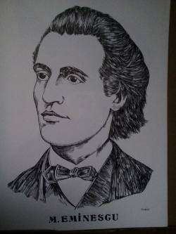 Picturi alb negru Eminescu Mihai