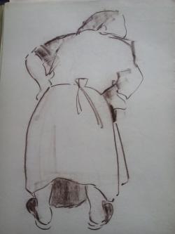 Picturi in creion / carbune st2 anii 70