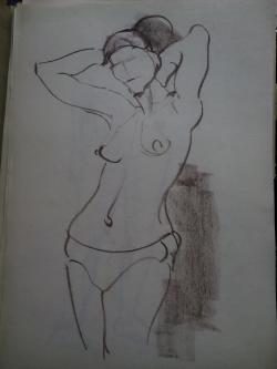 Picturi in creion / carbune st5 anii 70
