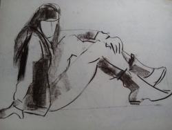 Picturi in creion / carbune st9 anii 70