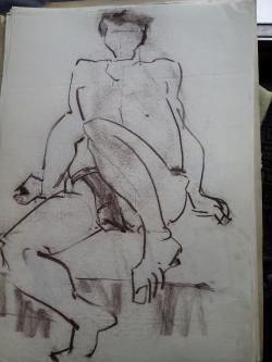 Picturi in creion / carbune st 15 anii 70