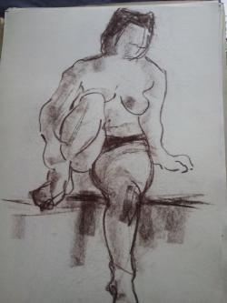 Picturi in creion / carbune st 17anii 70