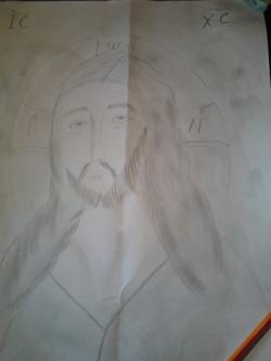 Picturi in creion / carbune Mantuitorul