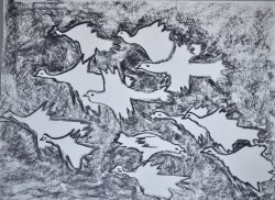 Picturi in creion / carbune Migratie