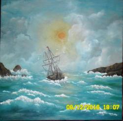 Picturi maritime navale Corabie in deriva!