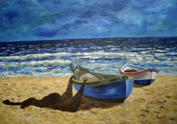 Picturi maritime navale Se apropie furtuna