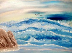 Picturi maritime navale Marea involburata
