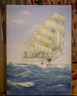 Picturi maritime navale Bricul Mircea - 75 de ani