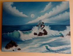 Picturi maritime navale Moonlight love