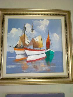 Picturi maritime navale MARINA CU 3 BARCI