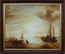 Picturi maritime navale Reproducere libera dupa jan van de capelle